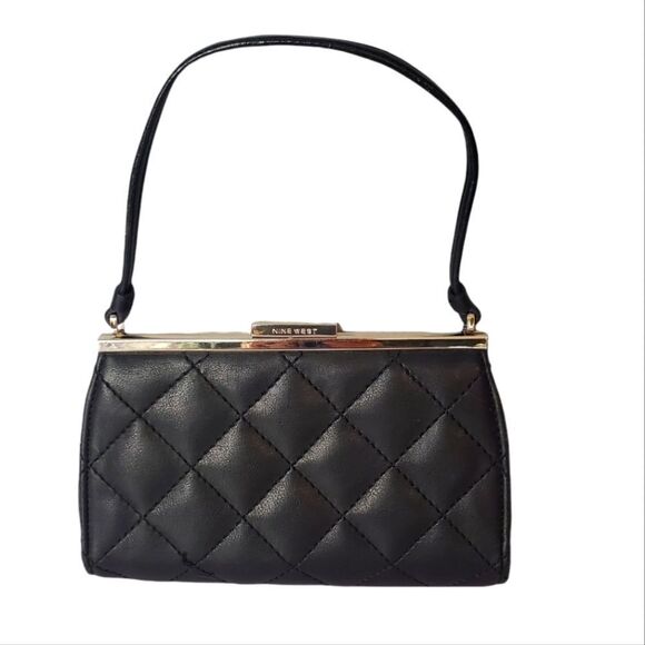 Vintage y2k Nine West Vegan Leather Quilted Mini Handbag Bag - Picture 1 of 4